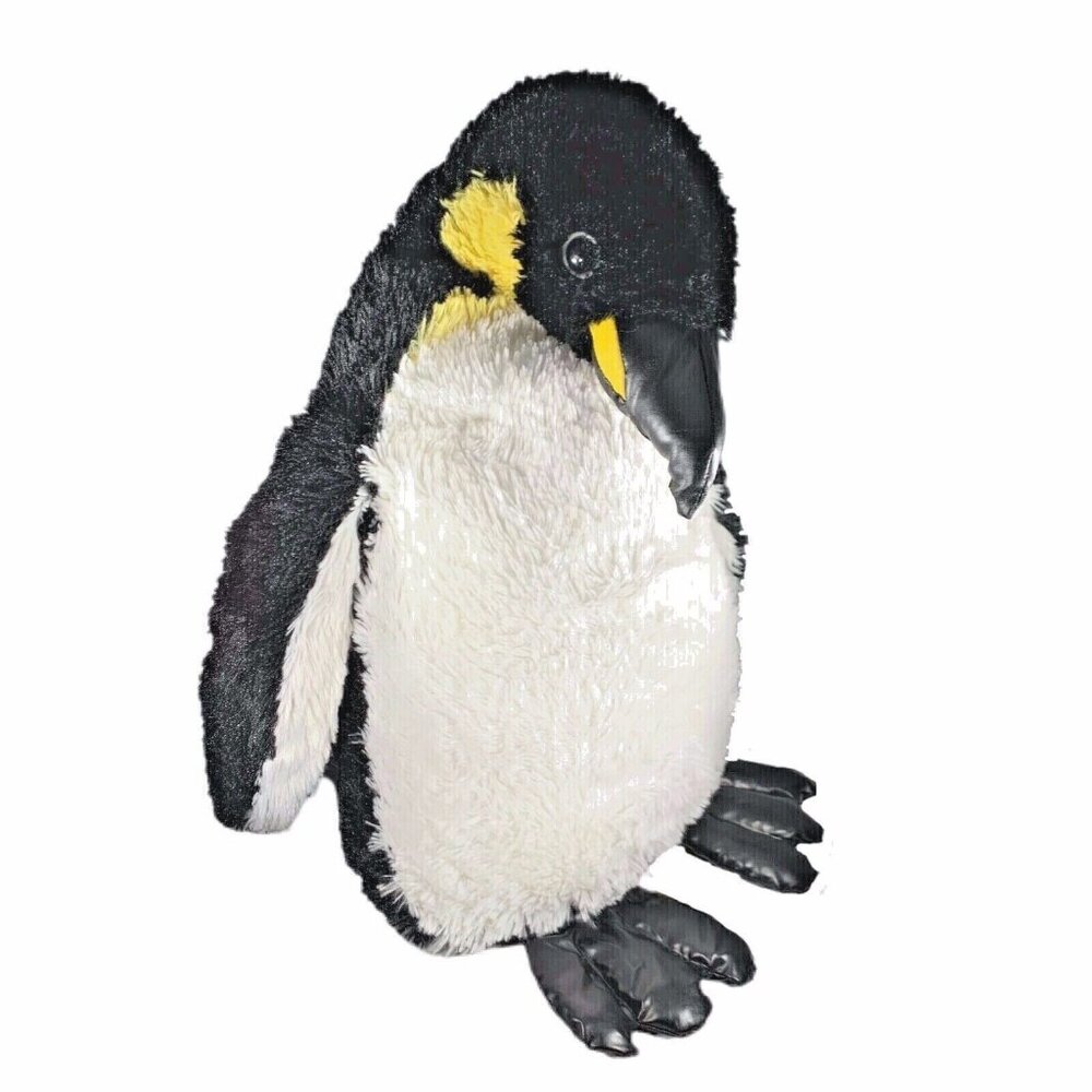 Animal Planet TALL Emperor Penguin Plush HTF READ Black Yellow White Stands 18"